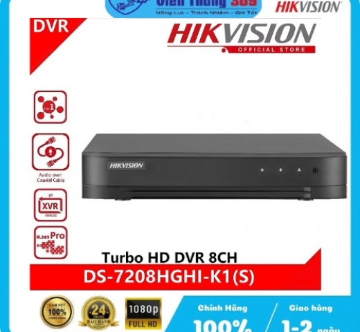 Đầu ghi hình 8 kênh 5 in 1 HIKVISION DS-7208HGHI-K1(S)