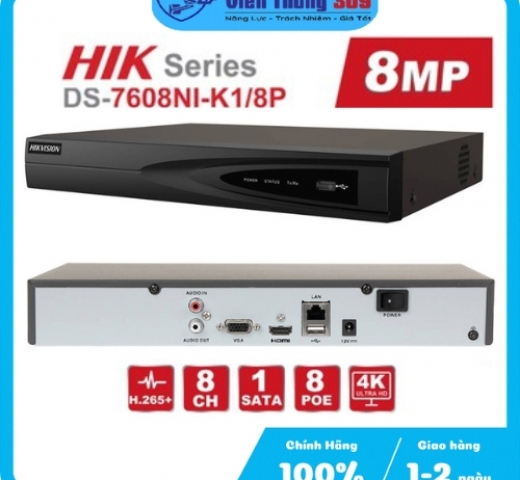 Đầu ghi hình camera IP 8 kênh HIKVISION DS-7608NI-K1(C)