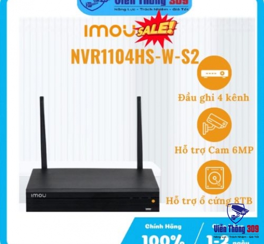 Đầu ghi hình Wifi 4 kênh IMOU NVR1104HS-W-S2