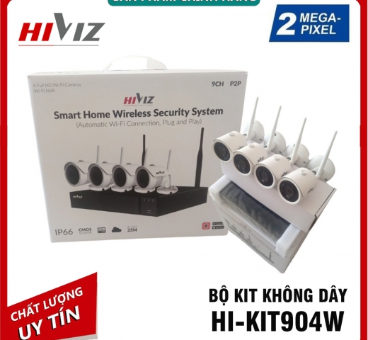 Trọn Bộ 4 Camera Wifi HIVIZ  HI-KIT904W 1080P, Chính Hãng