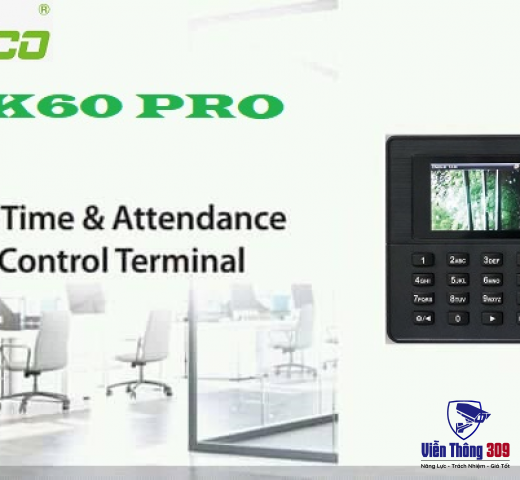 Máy Chấm Công Bằng Dấu Vân Tay ZKTECO K60 PRO