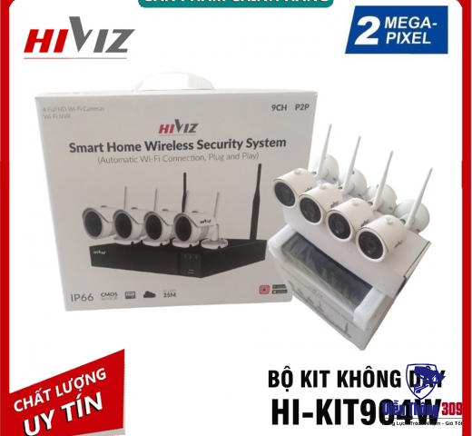 Trọn Bộ 4 Camera Wifi HIVIZ  HI-KIT904W 1080P, Chính Hãng